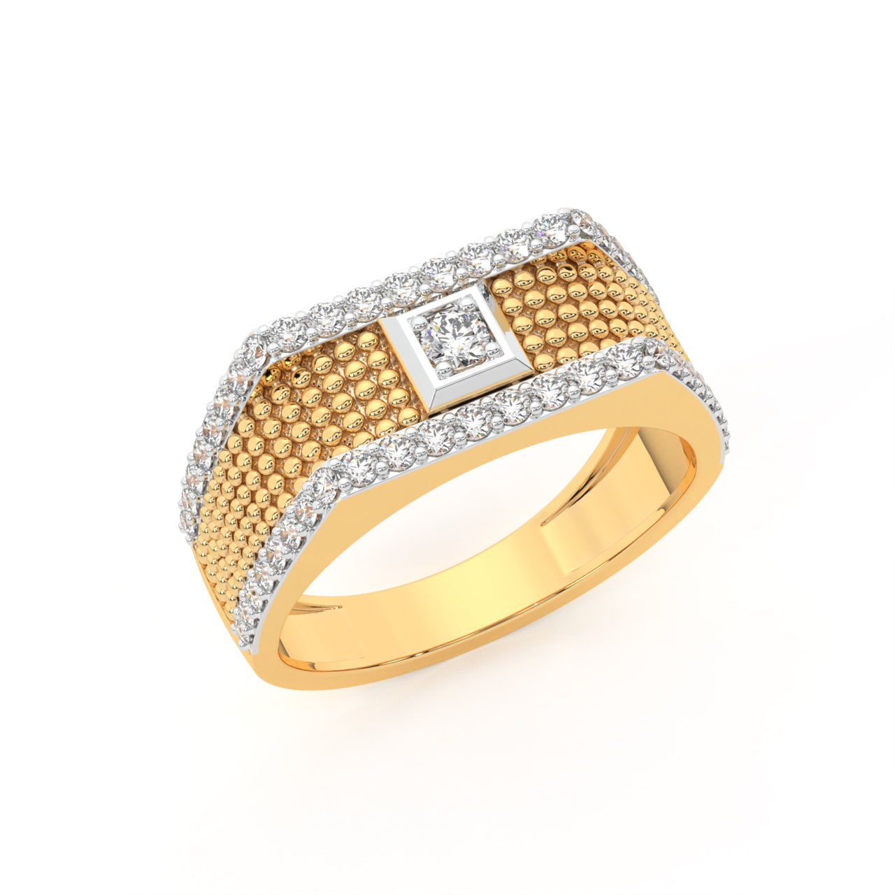 Buy quality 22.k Gold Fancy Diamond Gents Ring in Ahmedabad