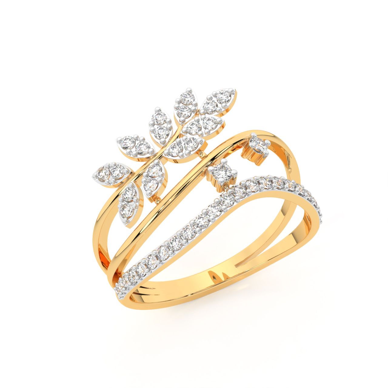 starik jewelry - Rings - Modern golden ring with pure design and curved  lines