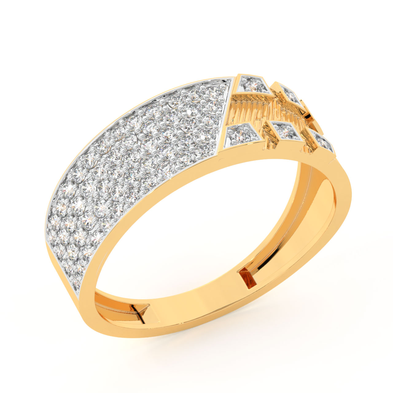 Special Men's Diamond Engagement Ring In 14 K White Gold