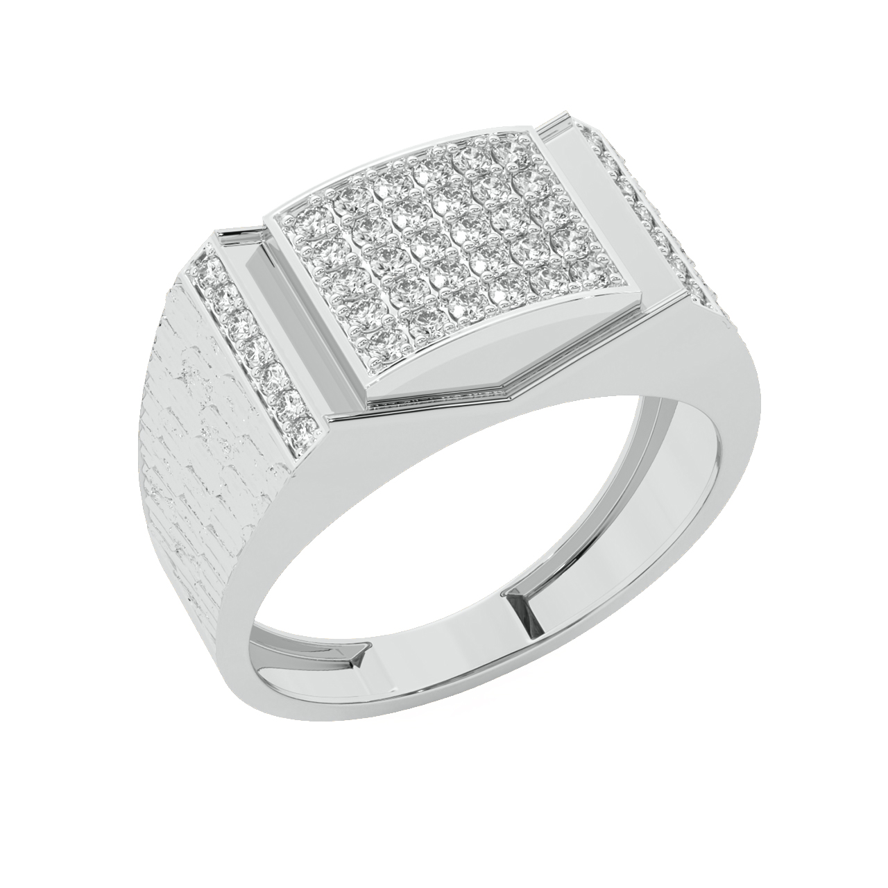 Men's Diamond Watchband Design Ring in Sterling Silver | Gold Boutique