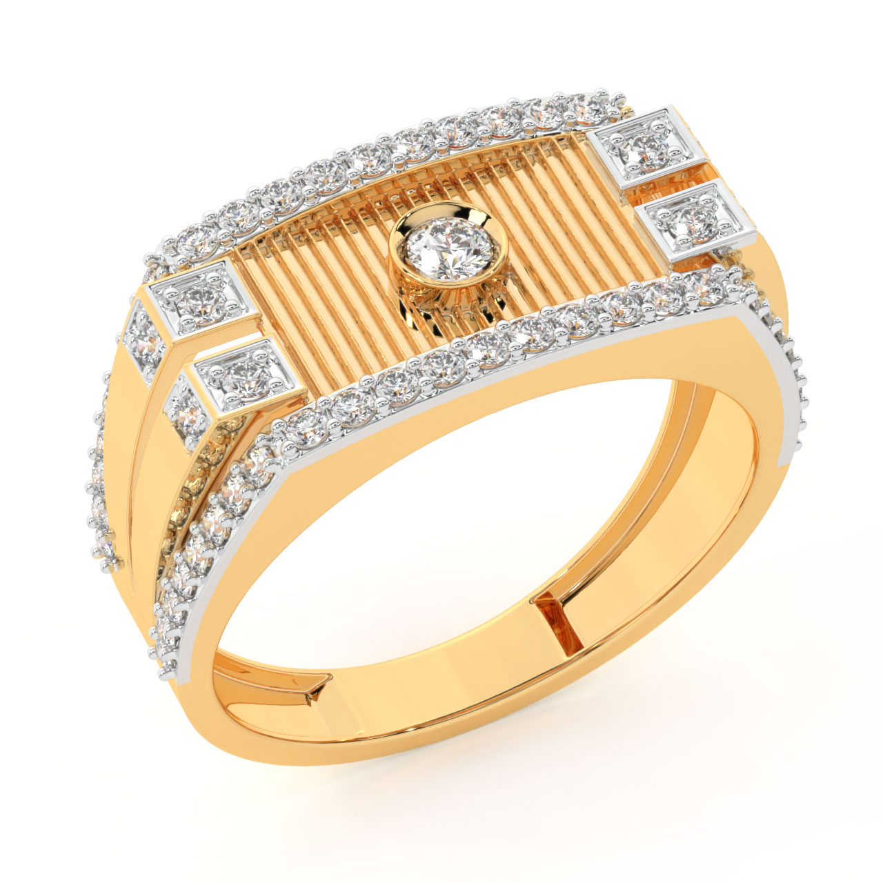 Buy Spangel Fashion Men's Finger Ring Brass With Diamond Stylish Design  Gold Plated Brass (17) at Amazon.in
