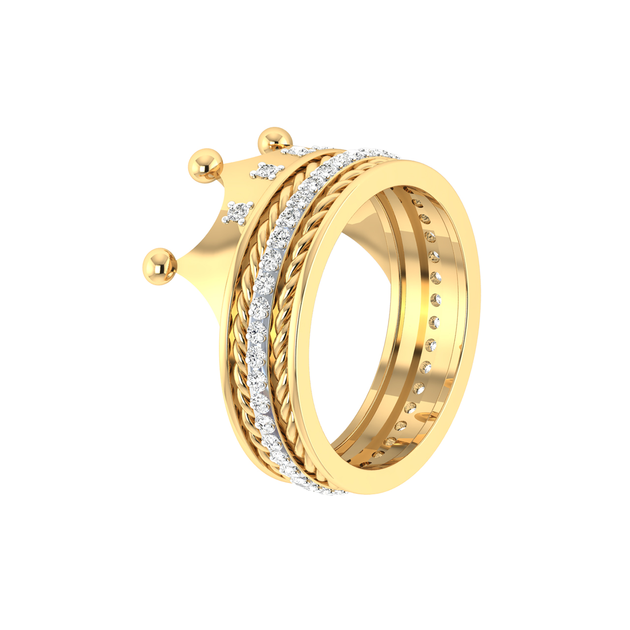 Stylish Men's Ring in 22K Yellow Gold - MRG-609