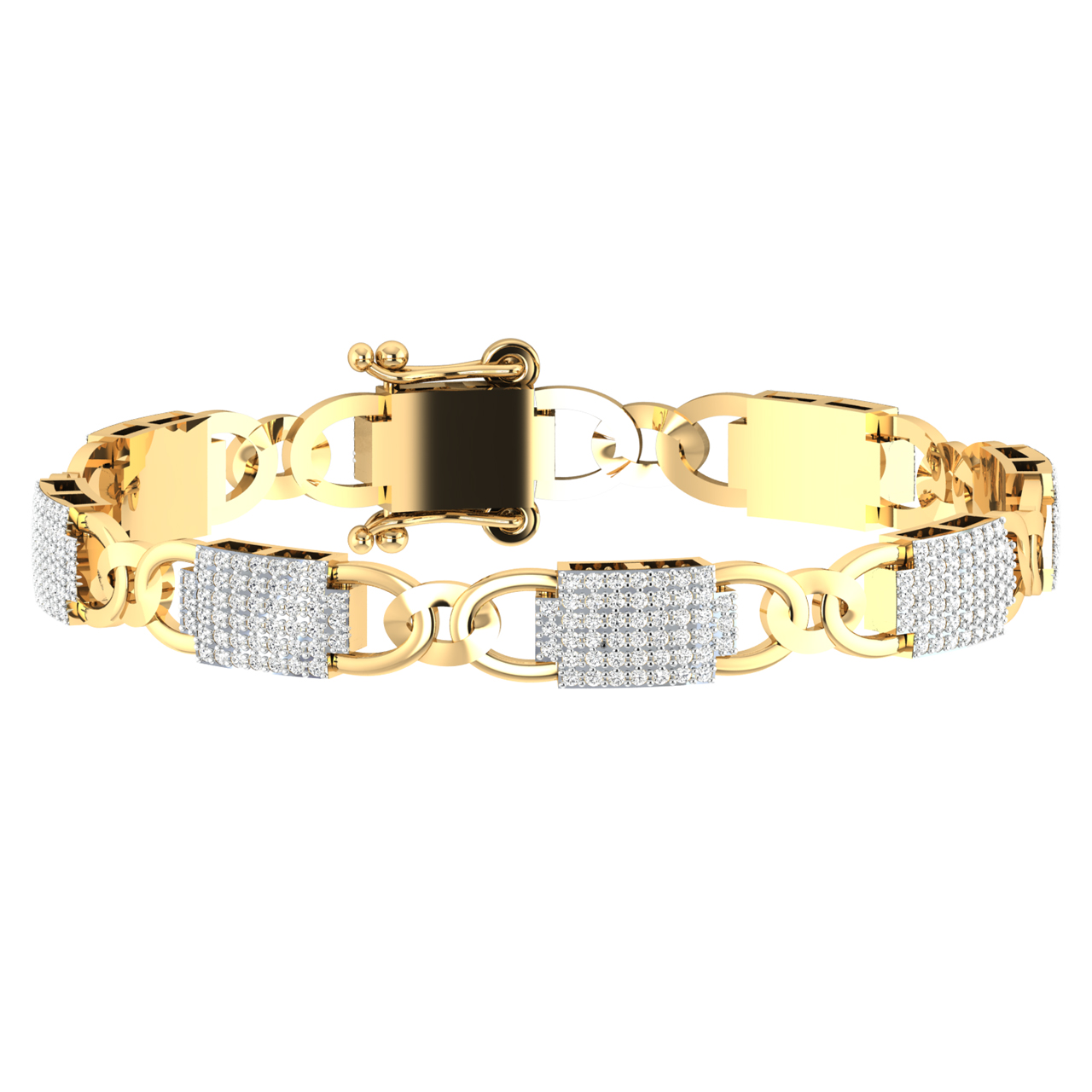Buy Gold Stainless Steel Diamond Cut Curb Chain Bracelet Online - Inox Jewelry  India