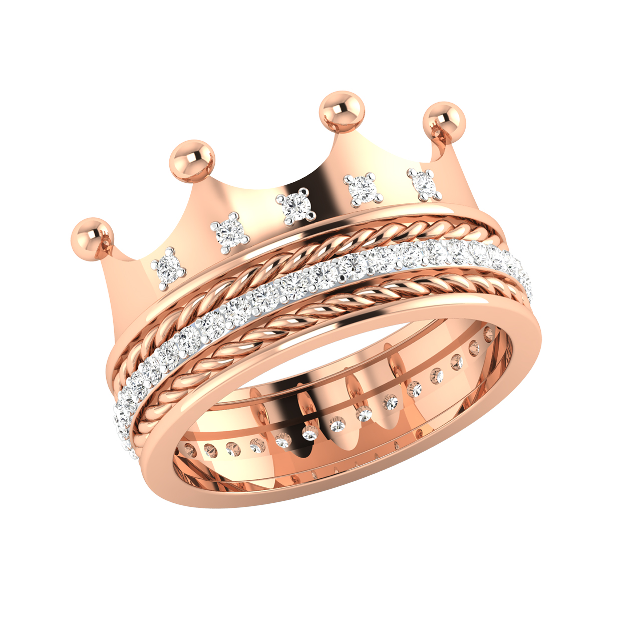 Buy The King Crown Diamond Couple Ring Online
