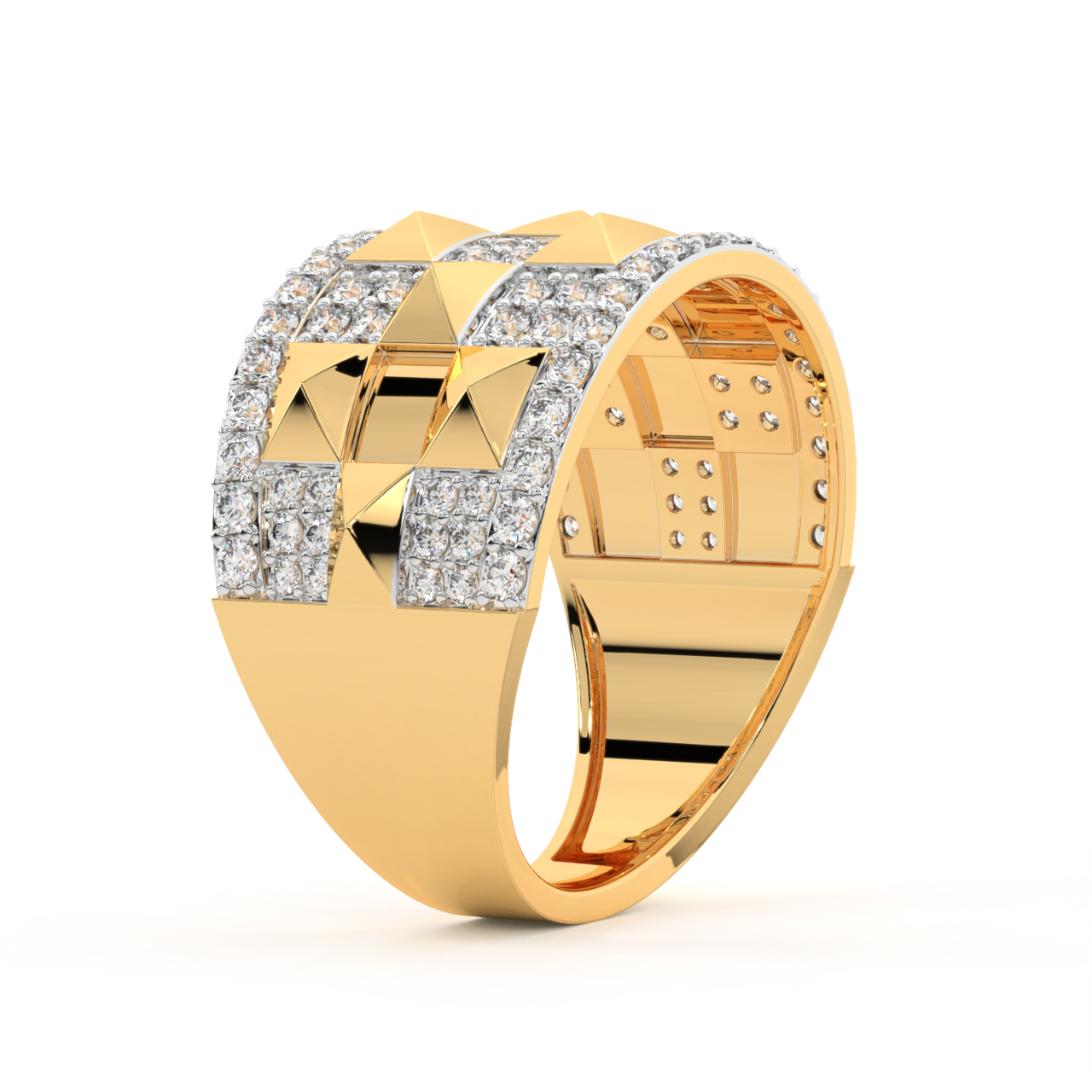 MEN'S YELLOW GOLD FASHION RING WITH TWO DIAMONDS, 5/8 CT TW - Howard's  Jewelry Center