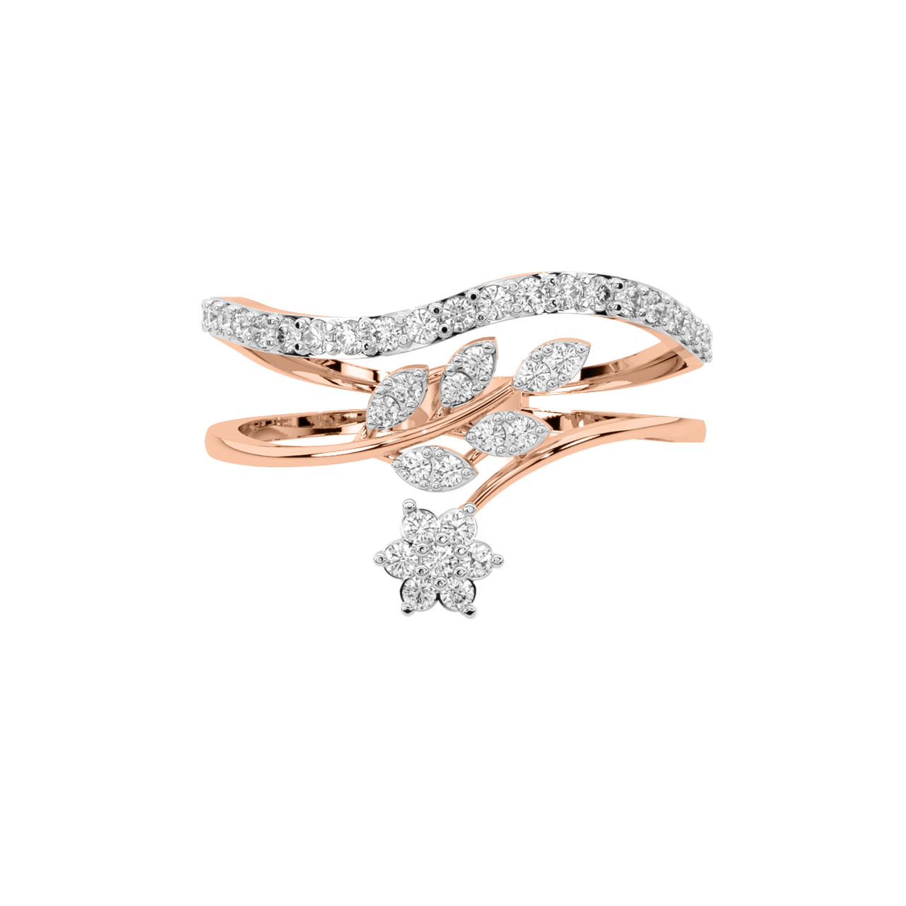 Multirow Diamond Ring in Whitegold and Rosegold