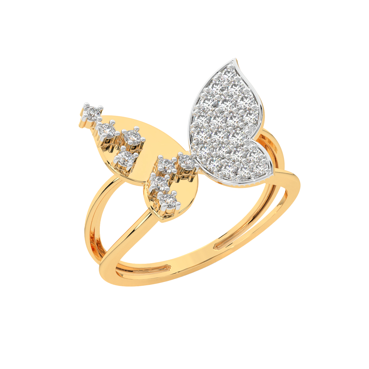 Buy Leaf Diamond Ring in India | Chungath Jewellery Online- Rs. 19,650.00